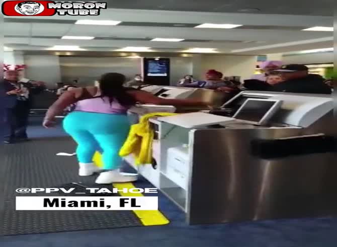 Video :The reason she hurls a PC at an airport agent will surprise you